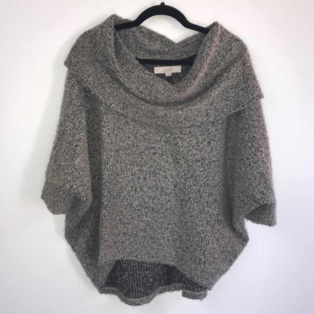 Loft Marled Cowl Neck Cocoon Sweater